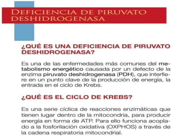 deficiencia de piruvato deshidrogenasa